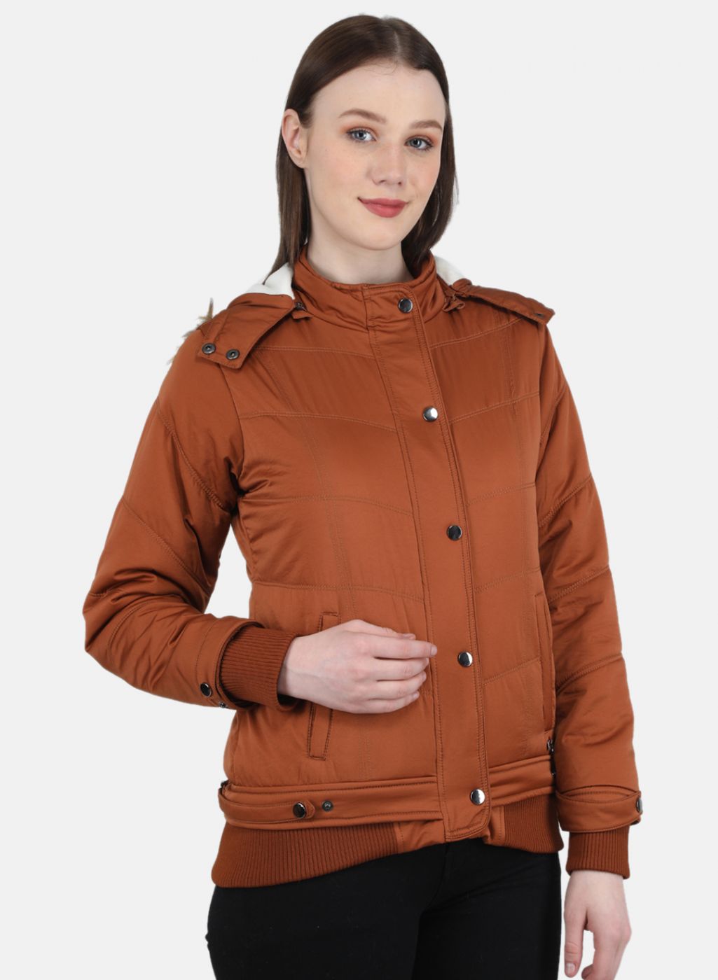 Women Rust Orange Solid Jacket