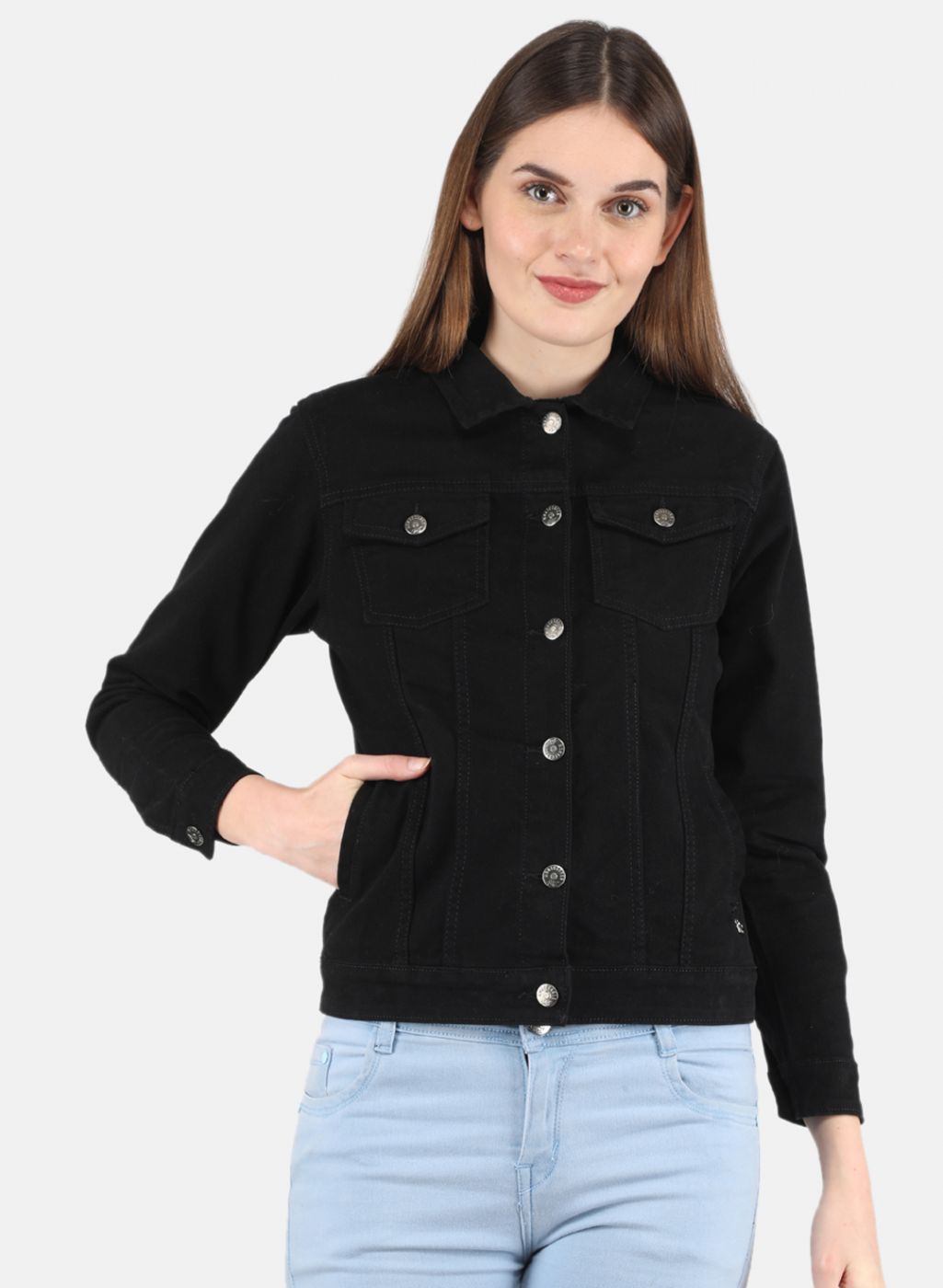 Women Black Solid Jacket