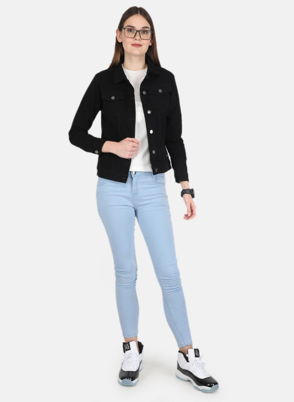 Women Black Solid Jacket