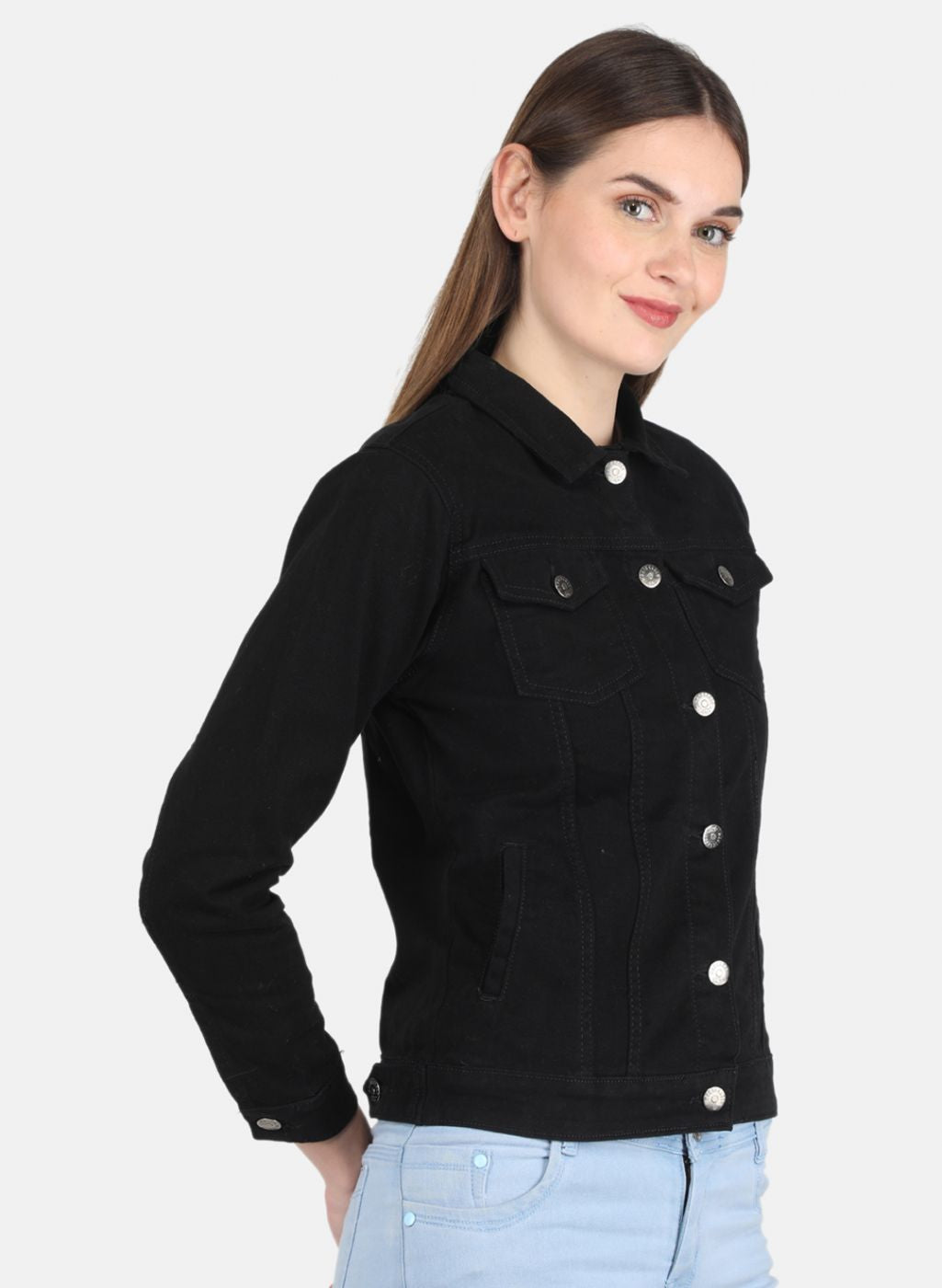 Women Black Solid Jacket