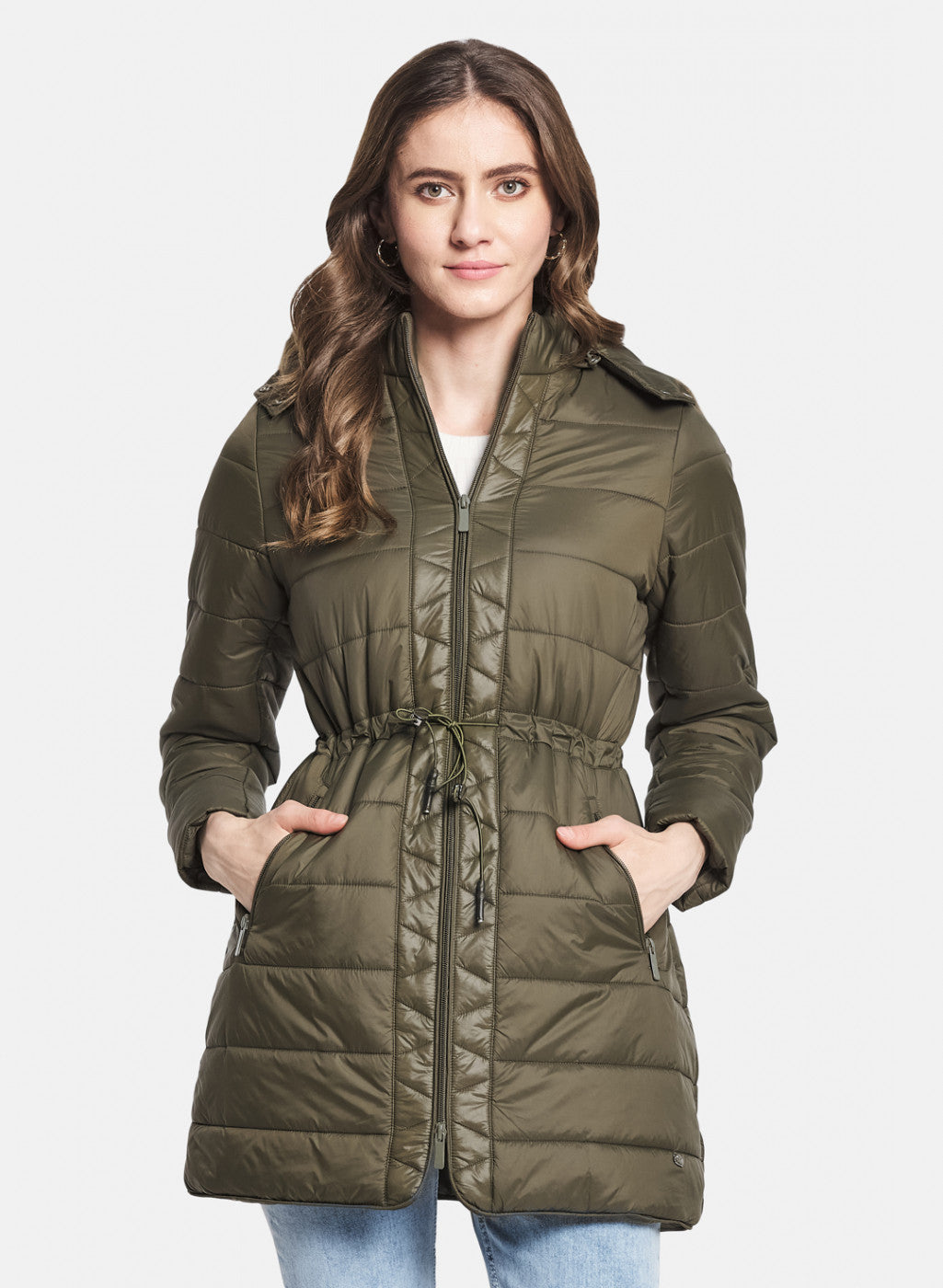 Women Green Solid Jacket