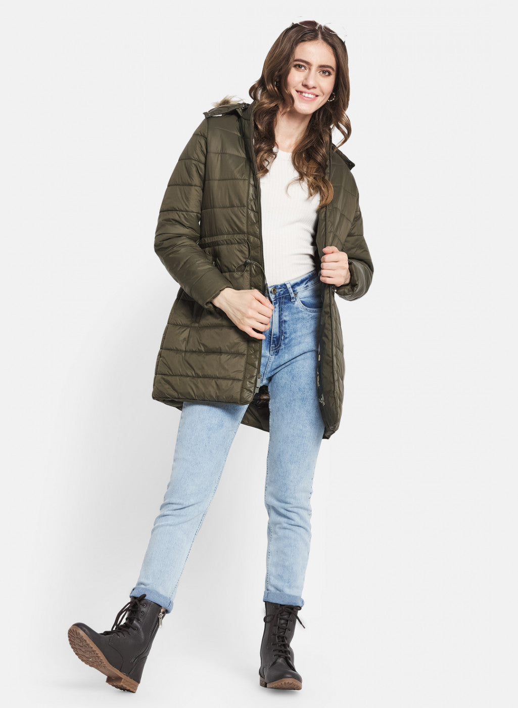 Women Green Solid Jacket