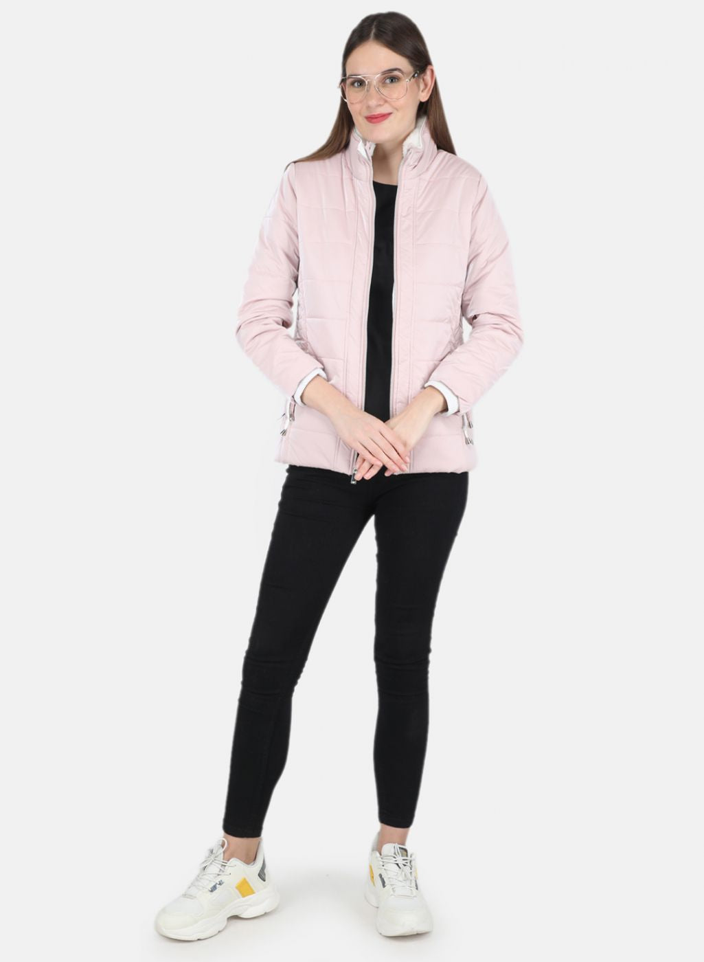 Women Pink Printed Jacket