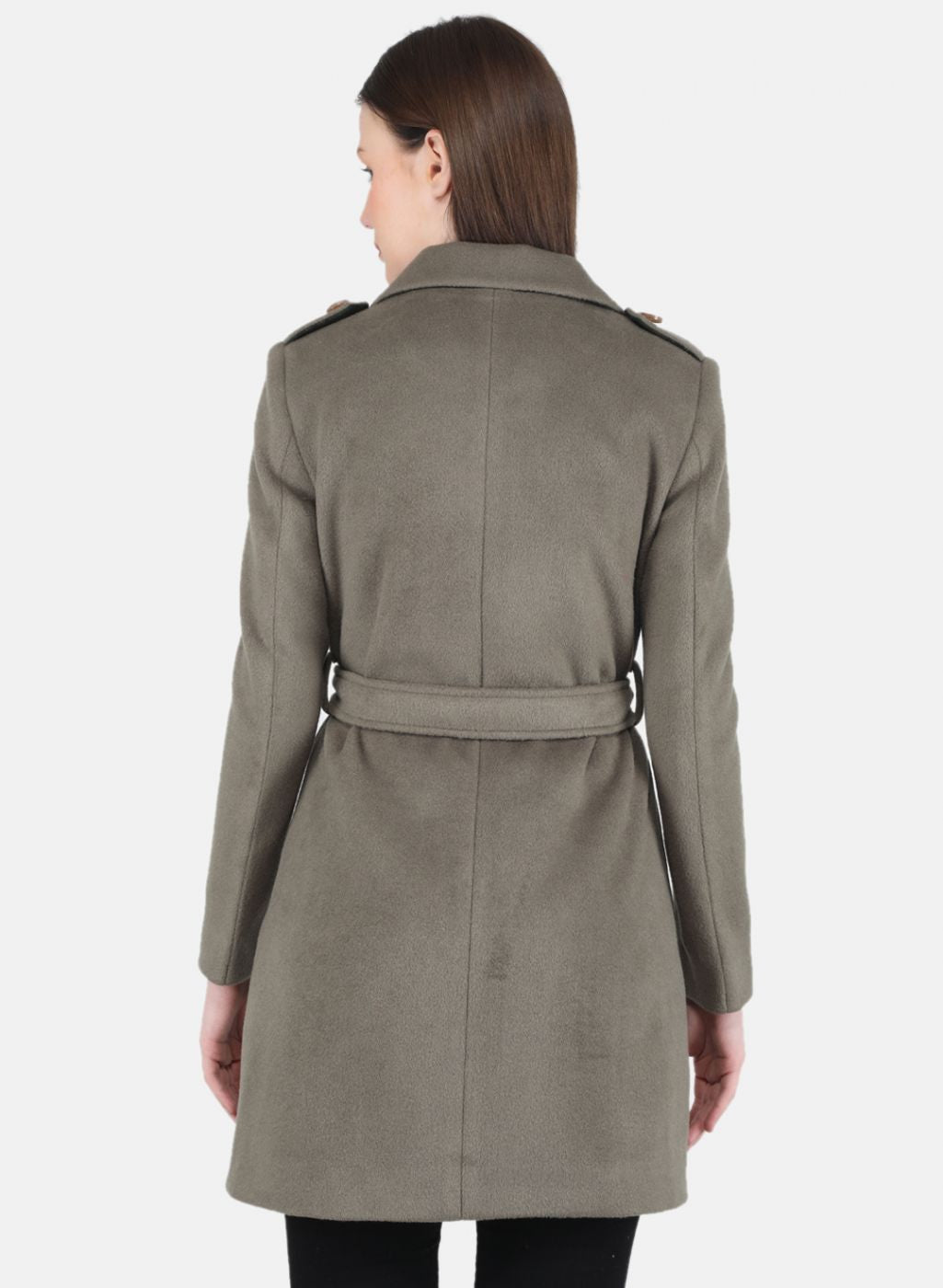 Women Olive Solid Coat