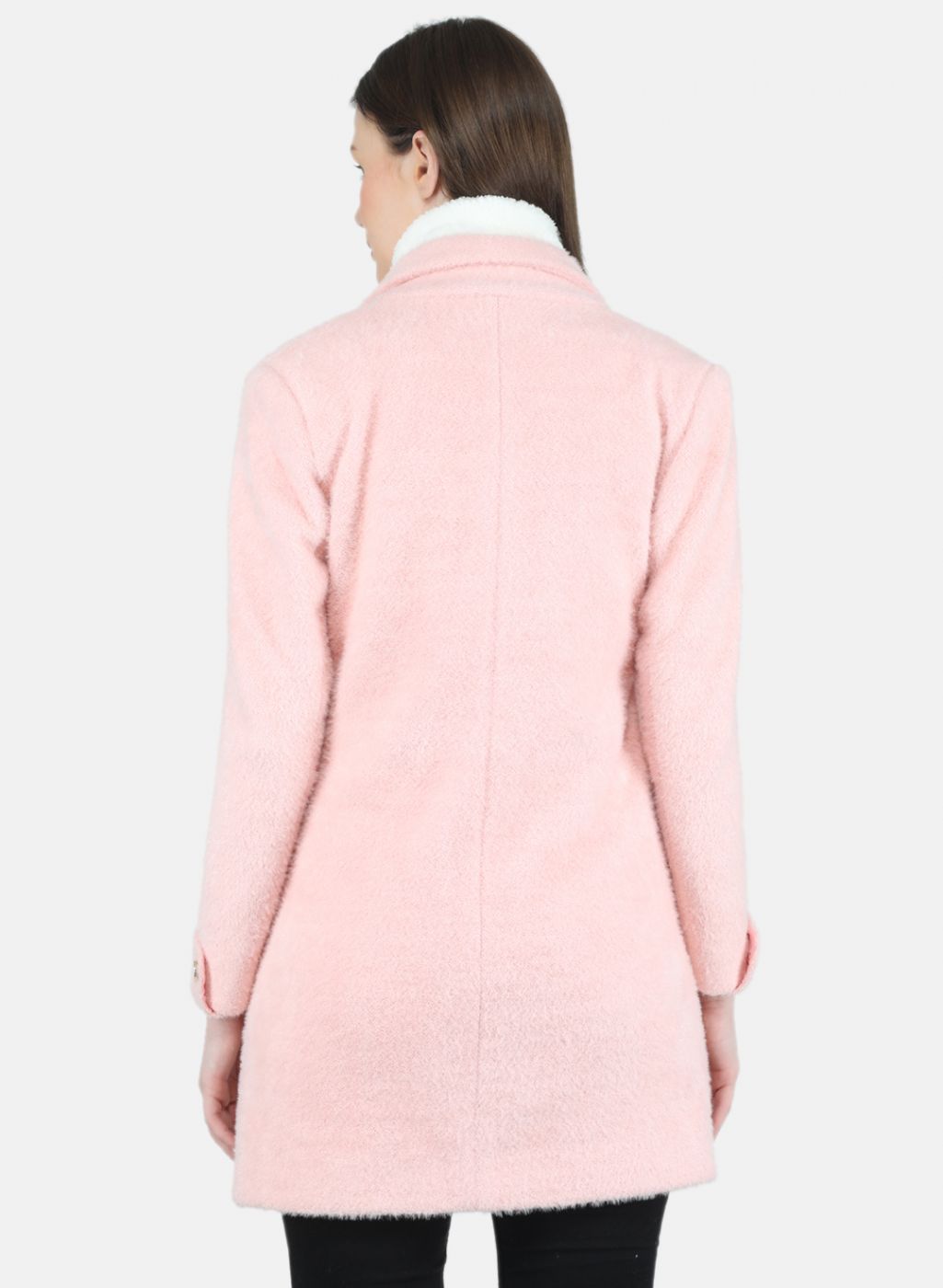 Women Pink Solid Coat