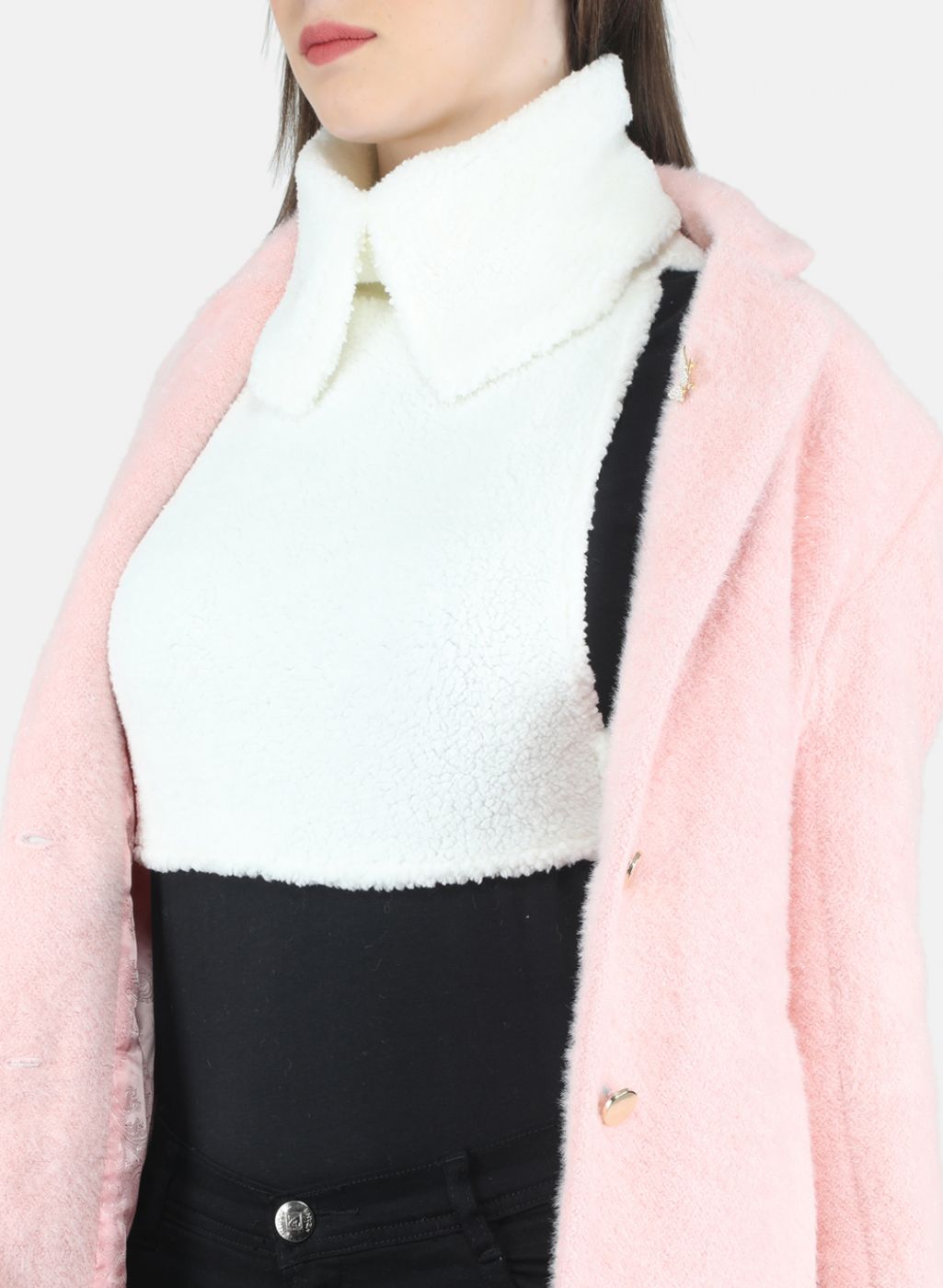 Women Pink Solid Coat