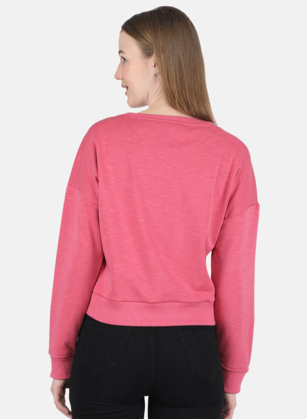 Women Pink Printed Sweatshirt