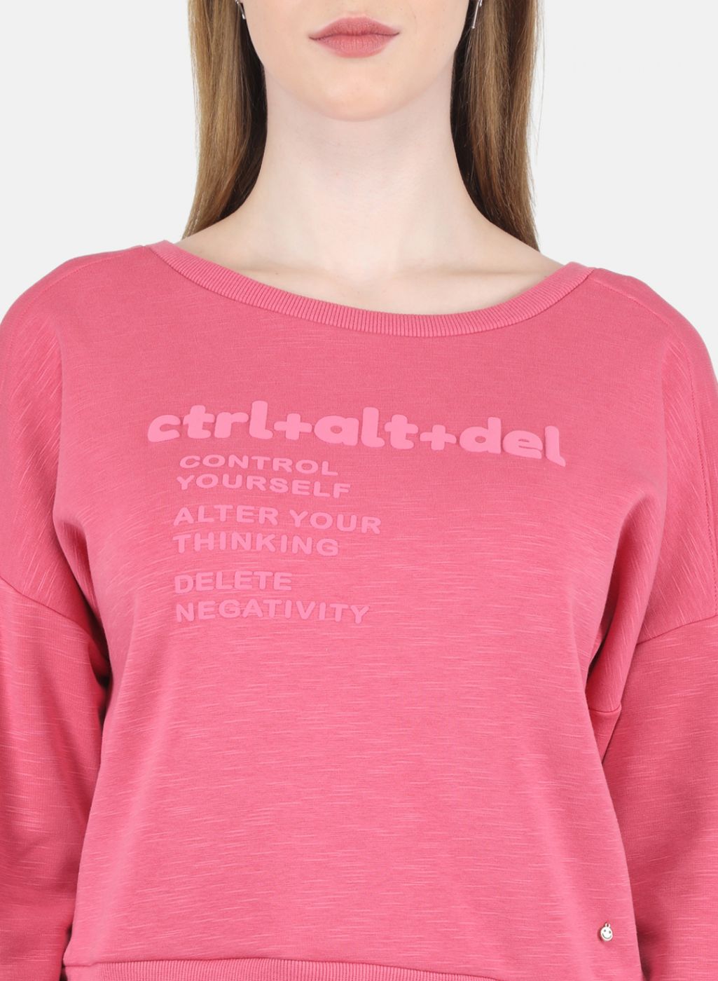 Women Pink Printed Sweatshirt