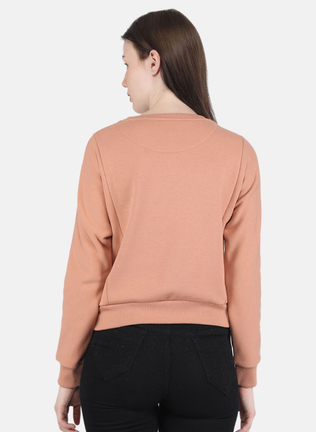 Women Peach Printed Sweatshirt