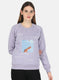 Women Purple Printed Sweatshirt