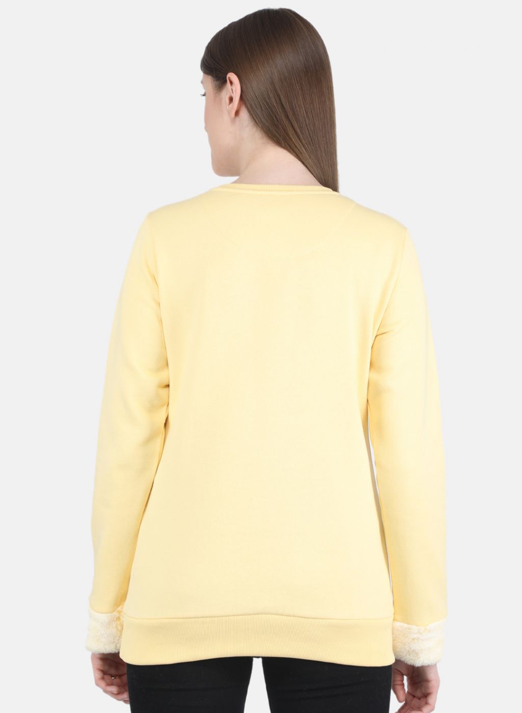 Women Yellow Printed Sweatshirt