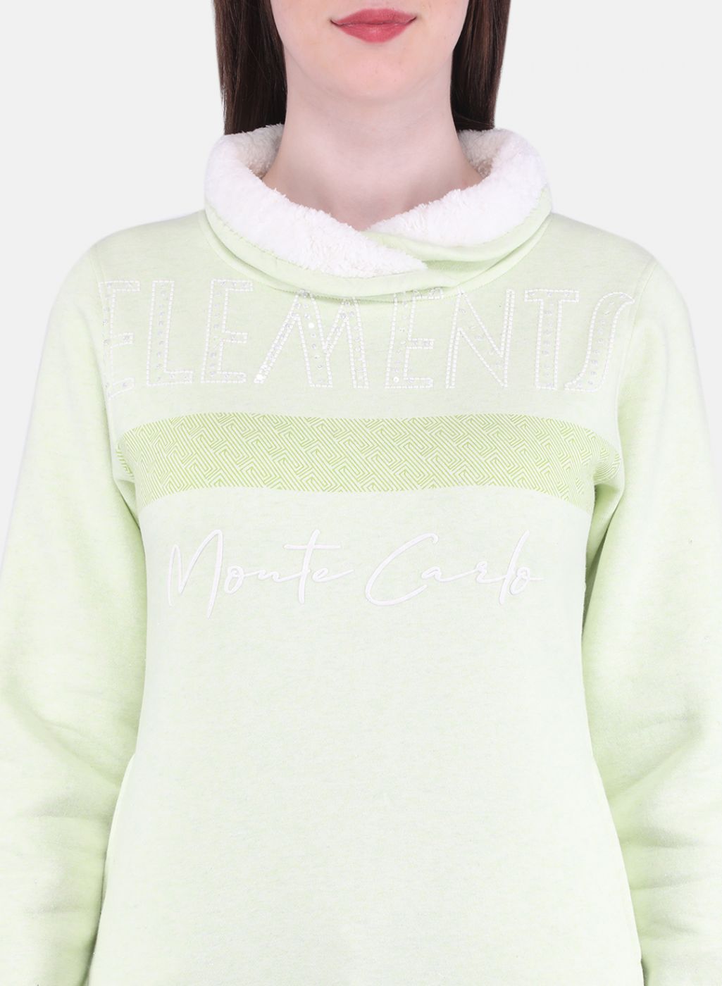 Women Green Printed Sweatshirt