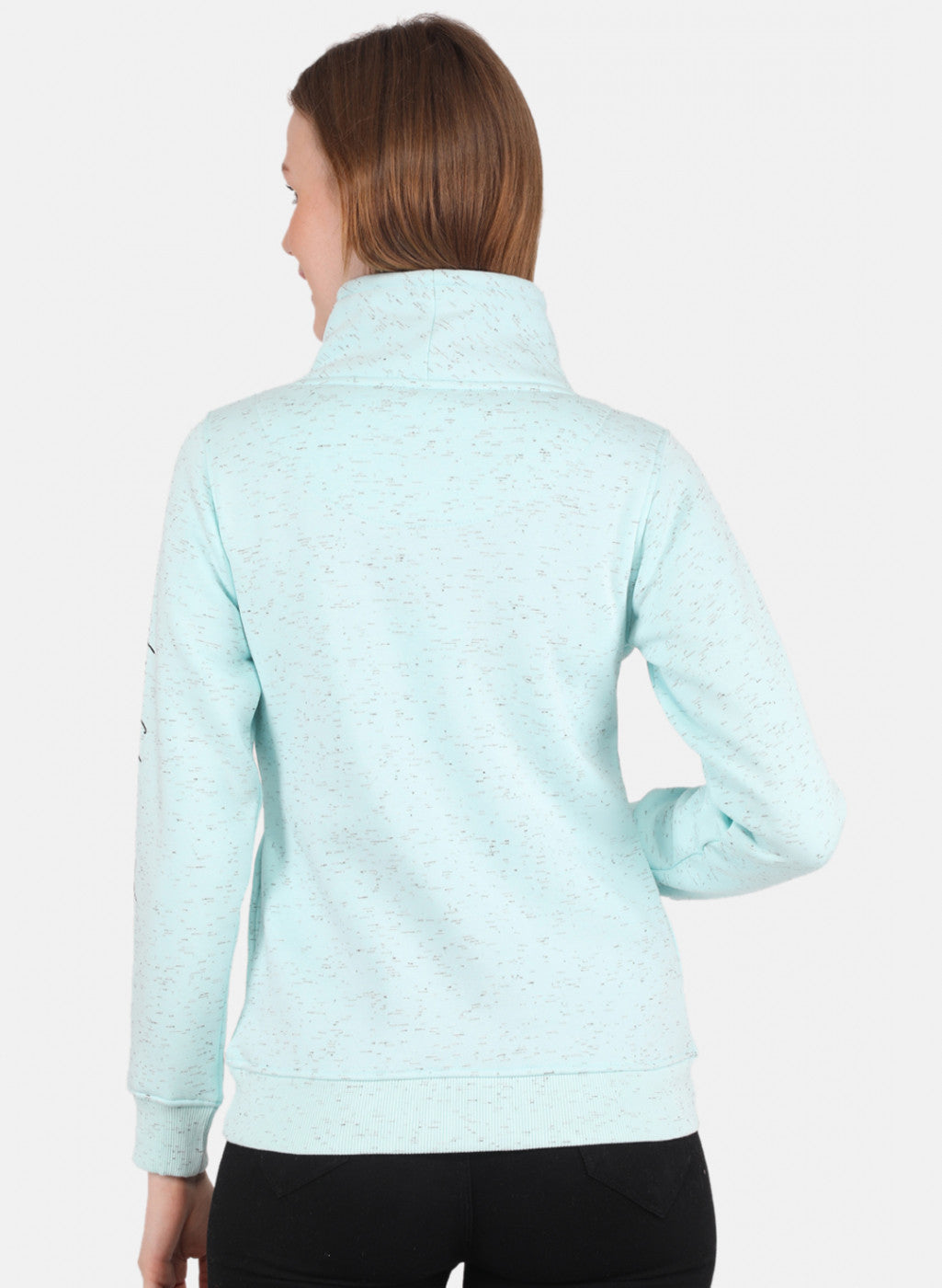 Women Aqua Blue Printed Sweatshirt