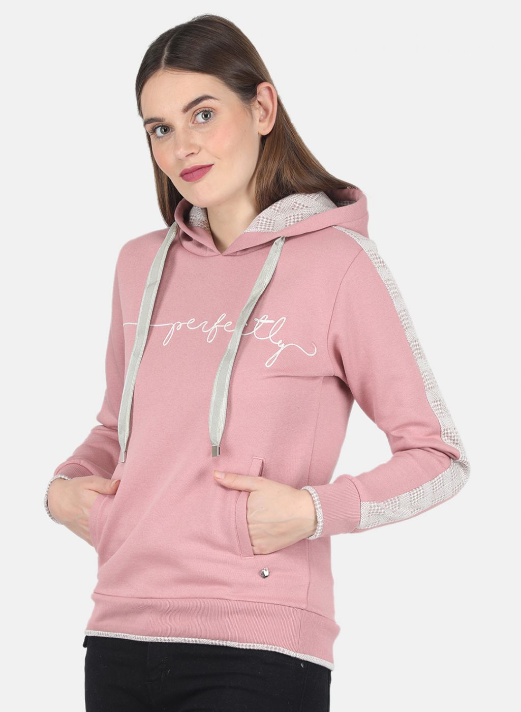 Women Pink Embroidered Sweatshirt