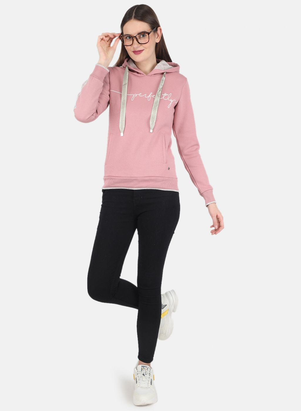 Women Pink Embroidered Sweatshirt