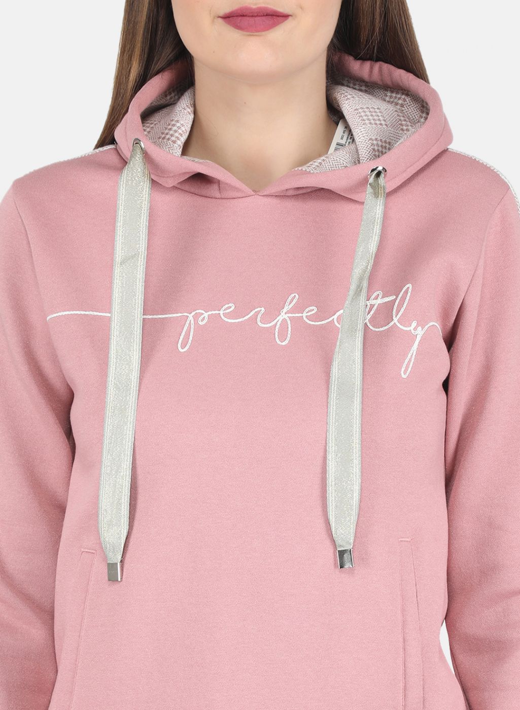 Women Pink Embroidered Sweatshirt