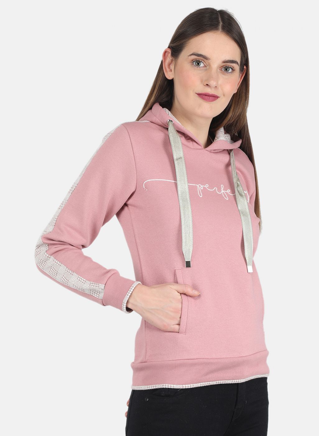 Women Pink Embroidered Sweatshirt