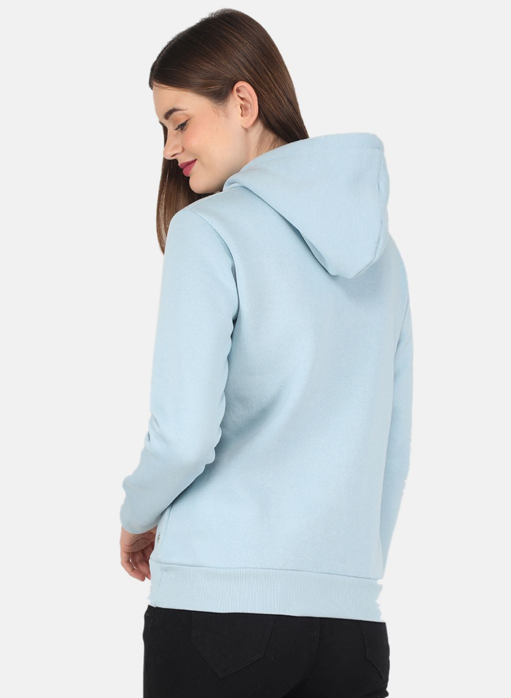 Women Blue Embroidered Sweatshirt