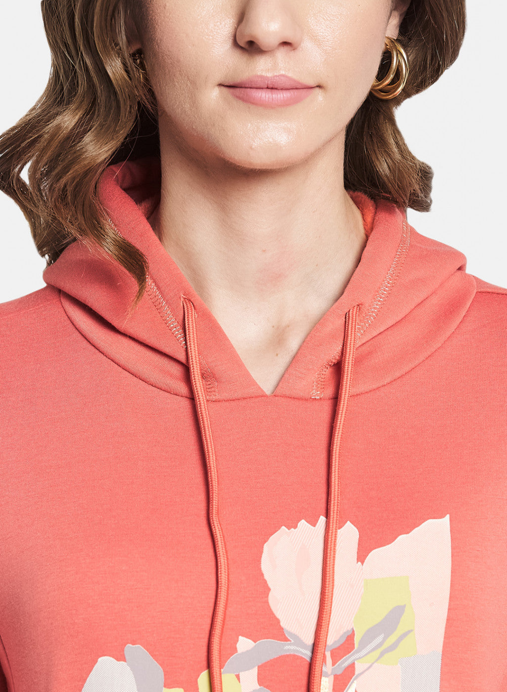 Women Orange Printed Sweatshirt