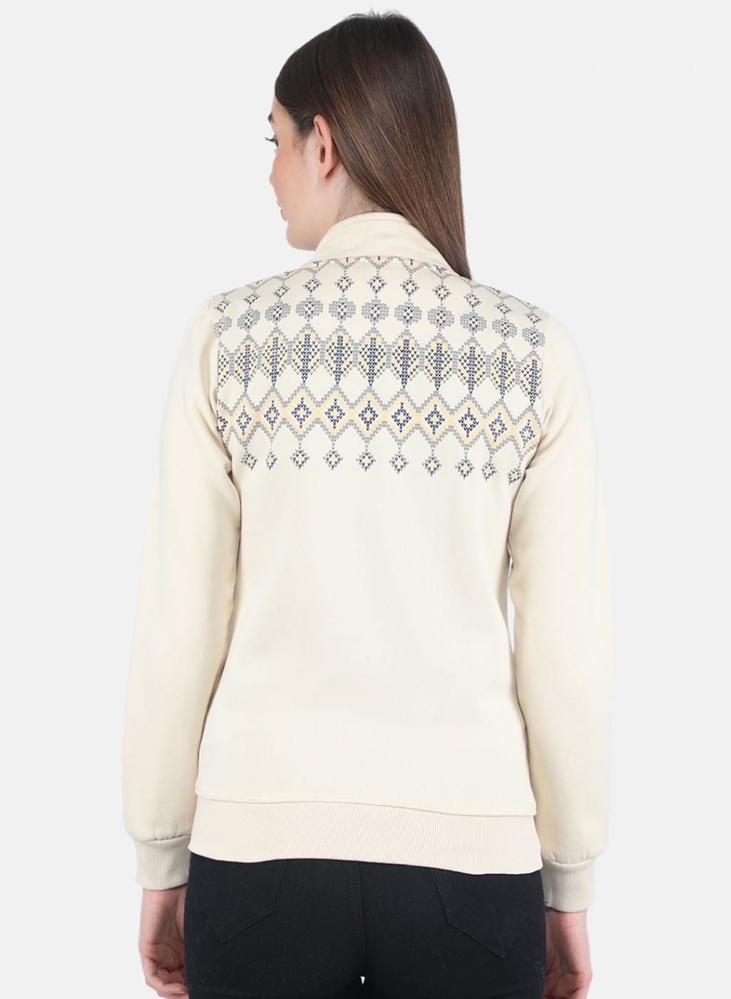 Women Beige Printed Sweatshirt