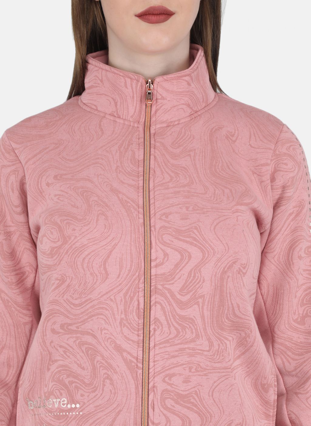 Women Pink Printed Sweatshirt