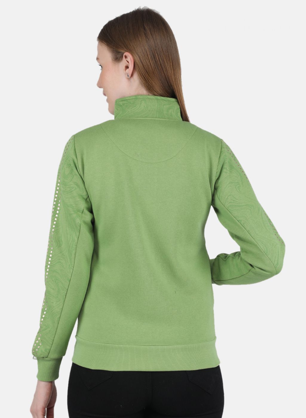 Women Green Printed Sweatshirt