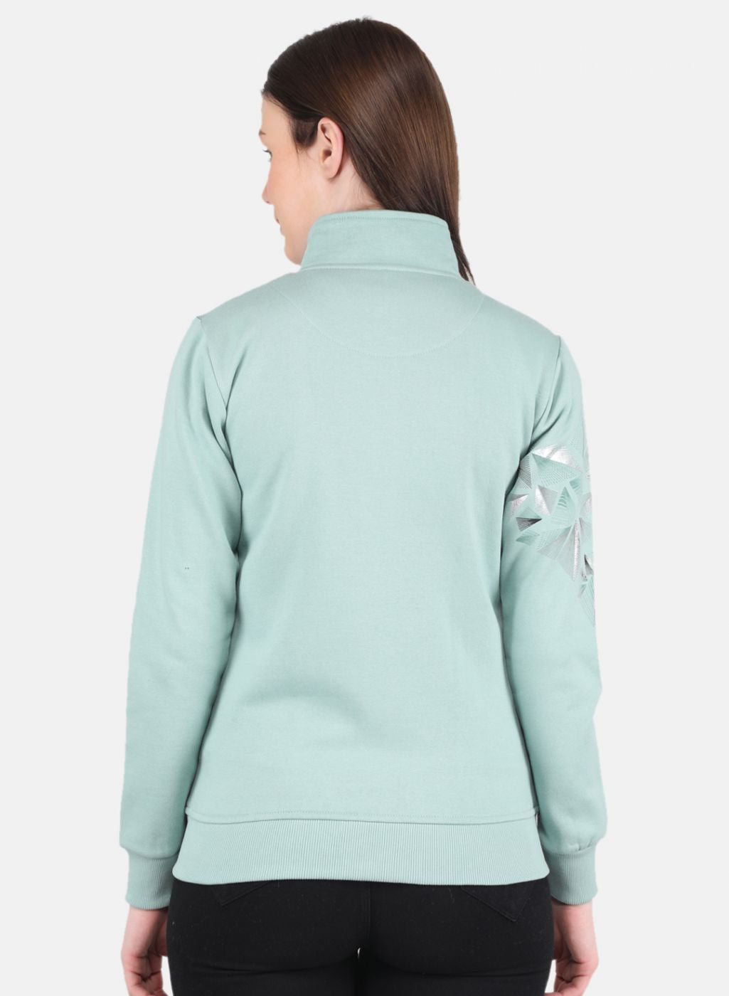 Women Green Printed Sweatshirt