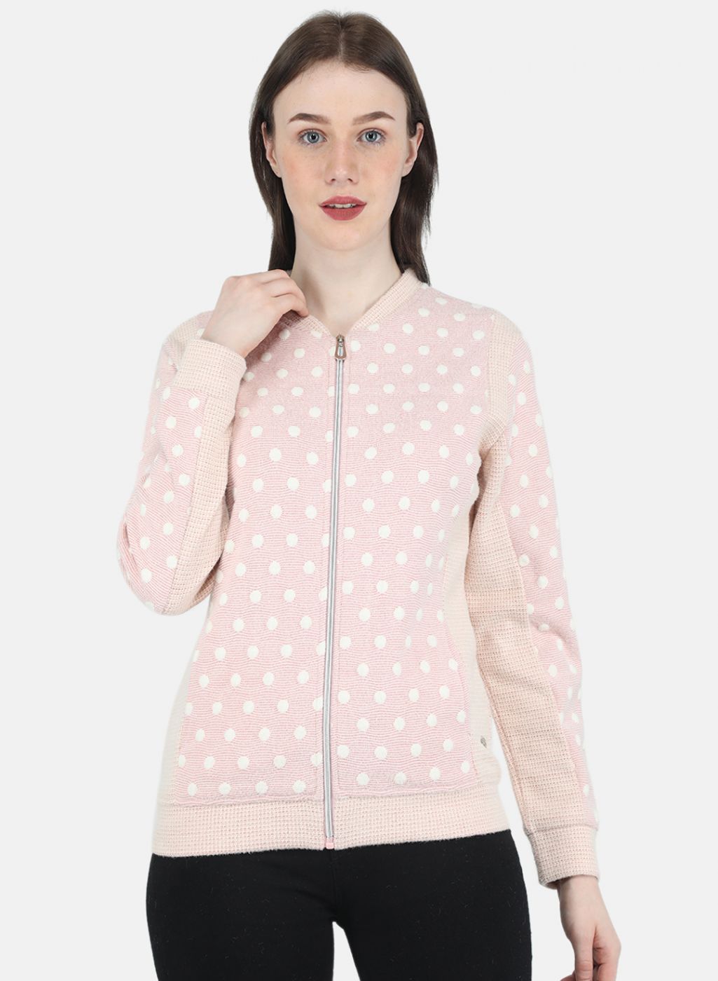 Women Pink Jaquard Sweatshirt