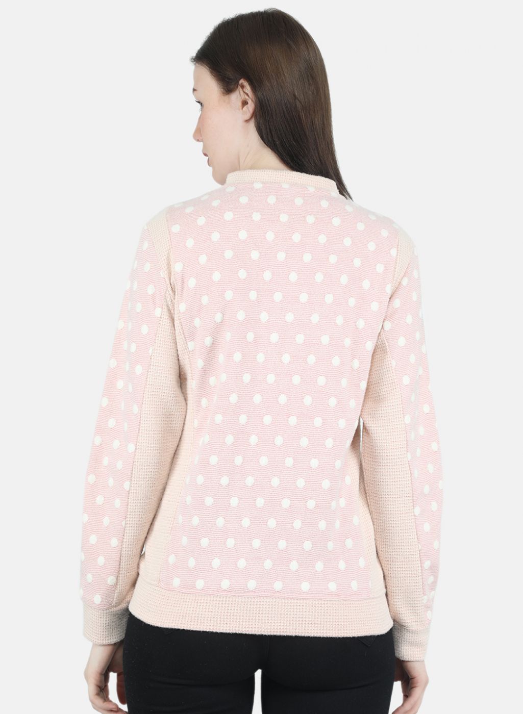 Women Pink Jaquard Sweatshirt