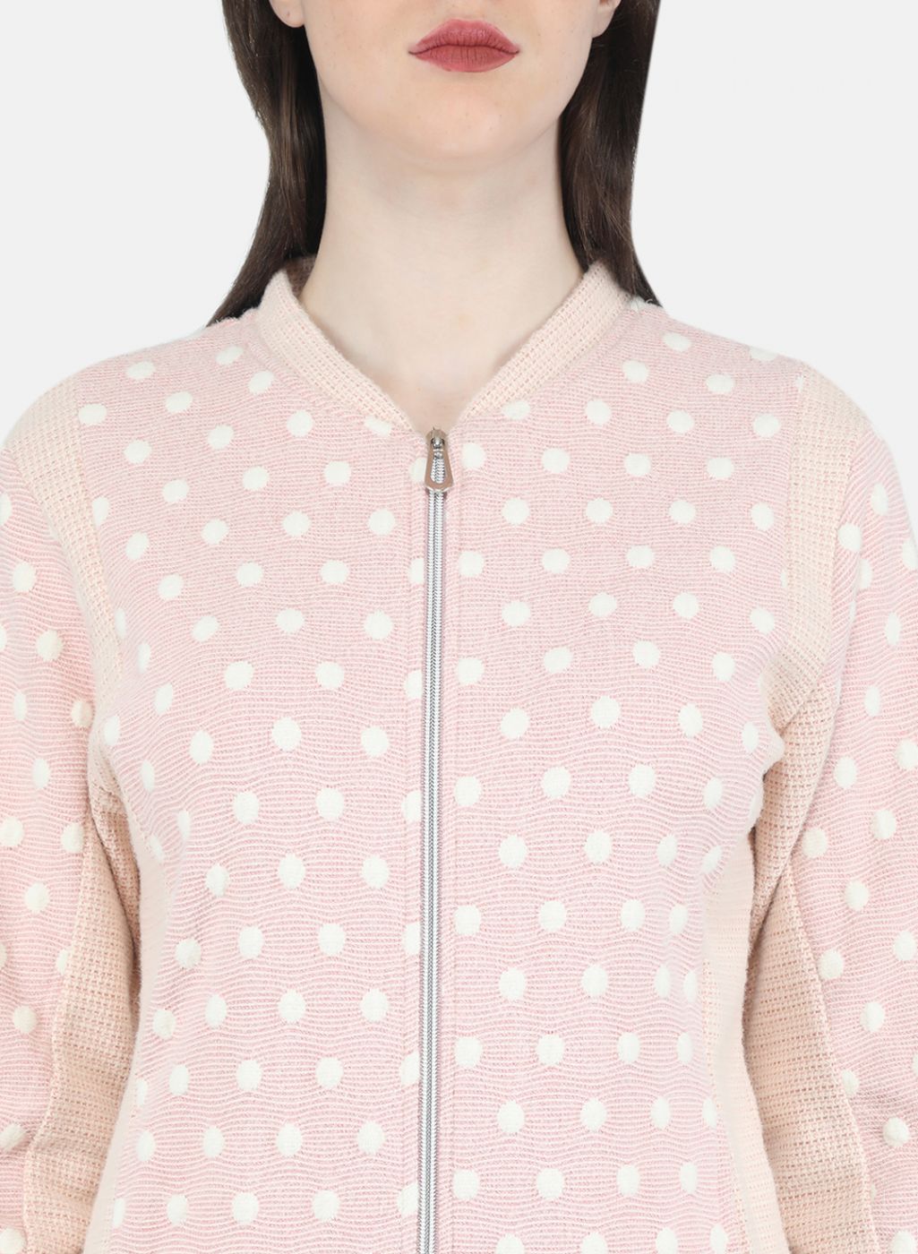 Women Pink Jaquard Sweatshirt