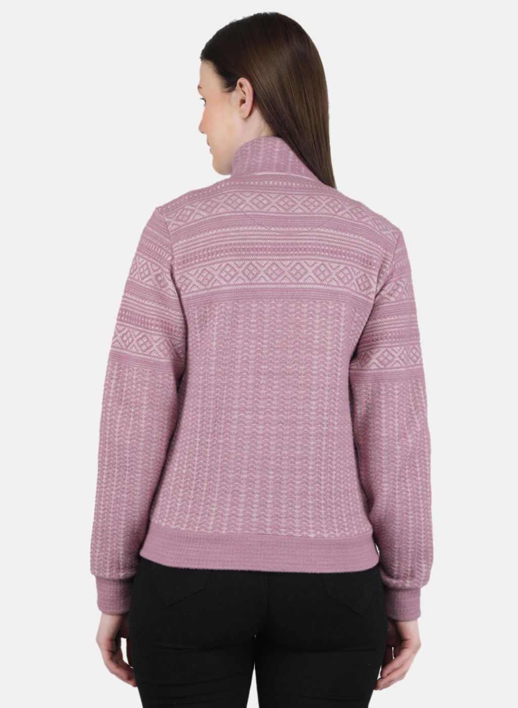 Women Purple Jaquard Sweatshirt