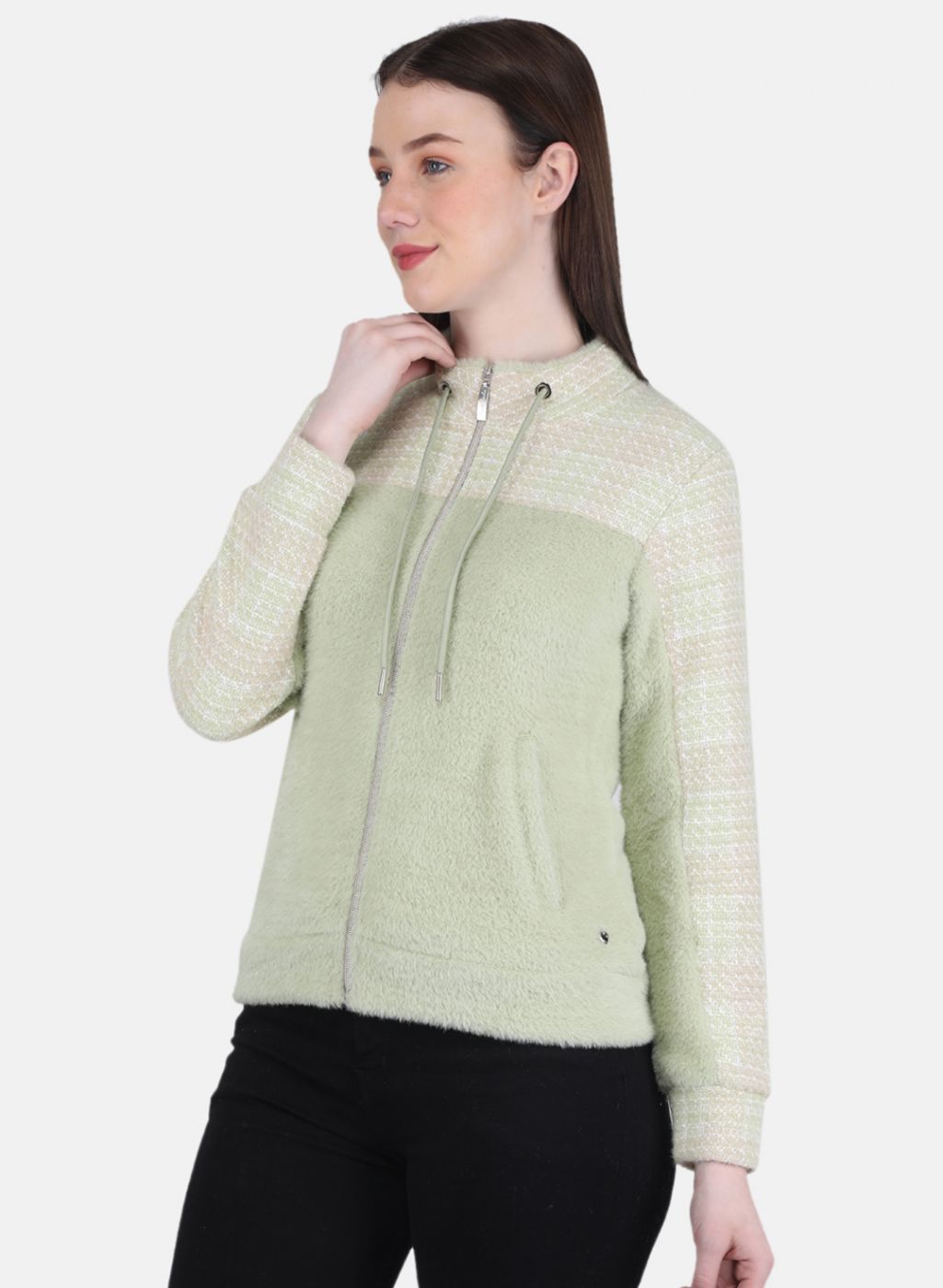 Women Green Printed Sweatshirt