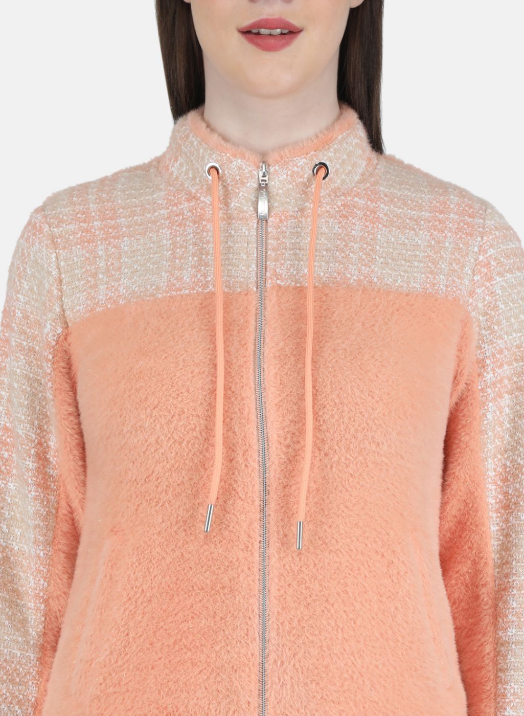 Women Peach Printed Sweatshirt