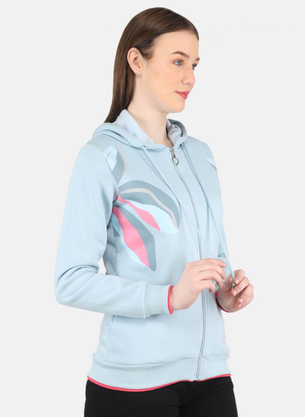 Women Blue Printed Sweatshirt