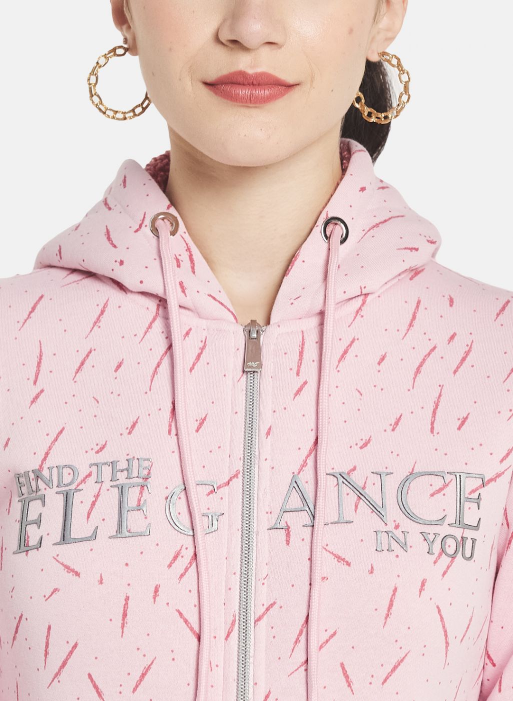 Women Pink Printed Sweatshirt