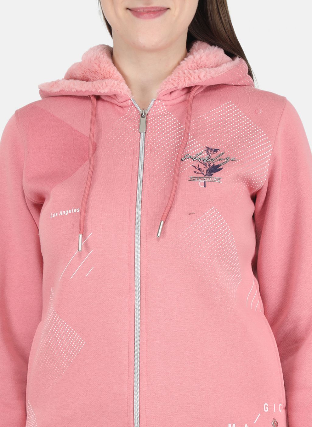 Women Pink Printed Sweatshirt