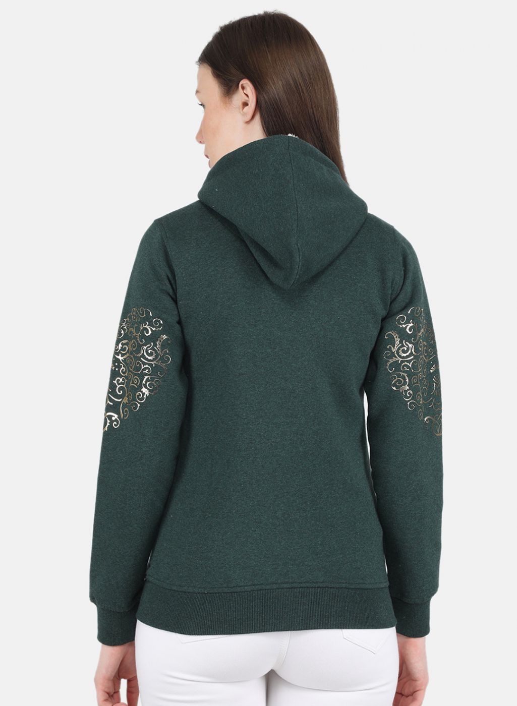 Women Green Printed Sweatshirt