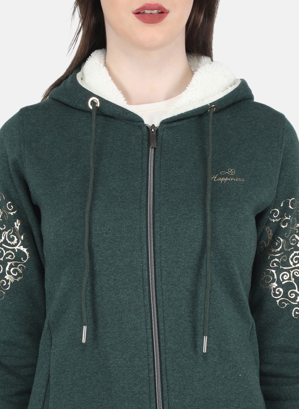 Women Green Printed Sweatshirt