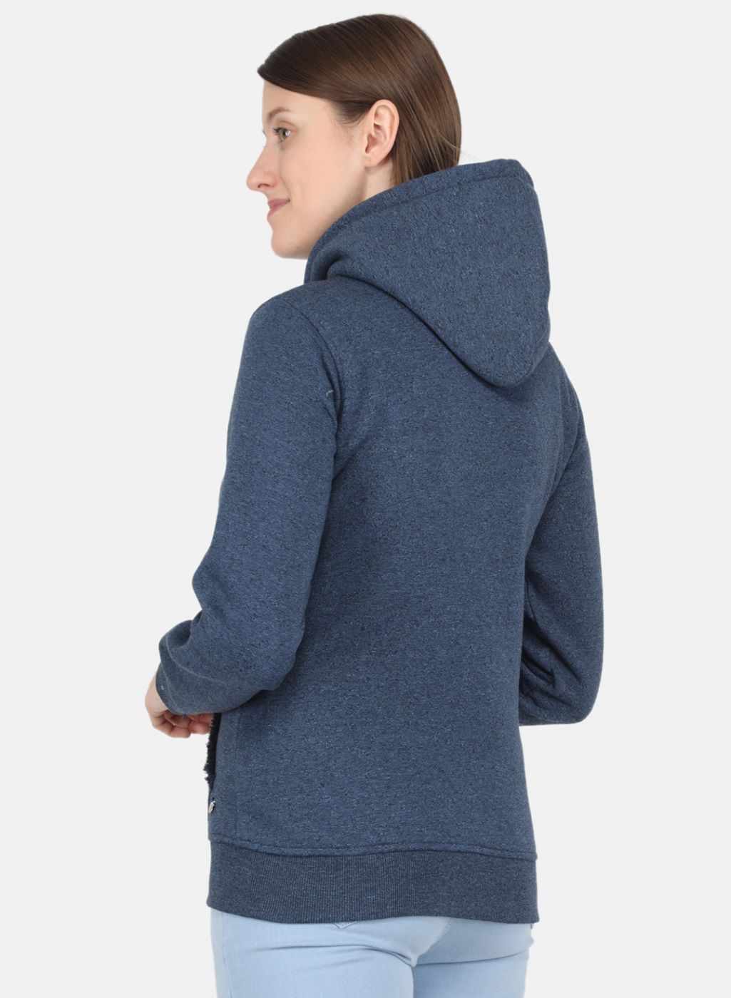 Women NAvy Blue Jaquard Sweatshirt