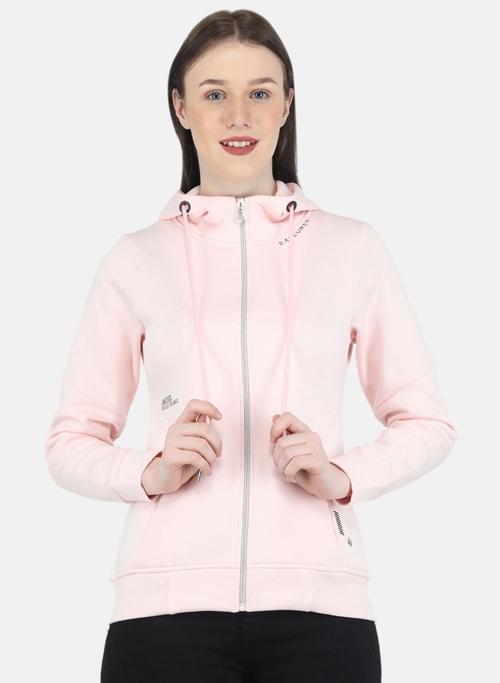 Women Pink Solid Sweatshirt