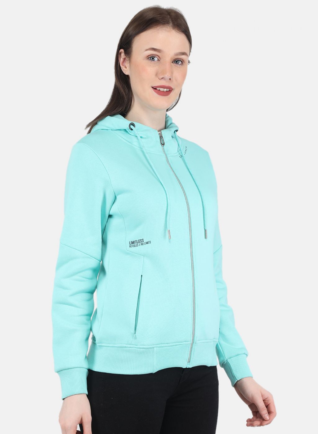 Women Blue Solid Sweatshirt