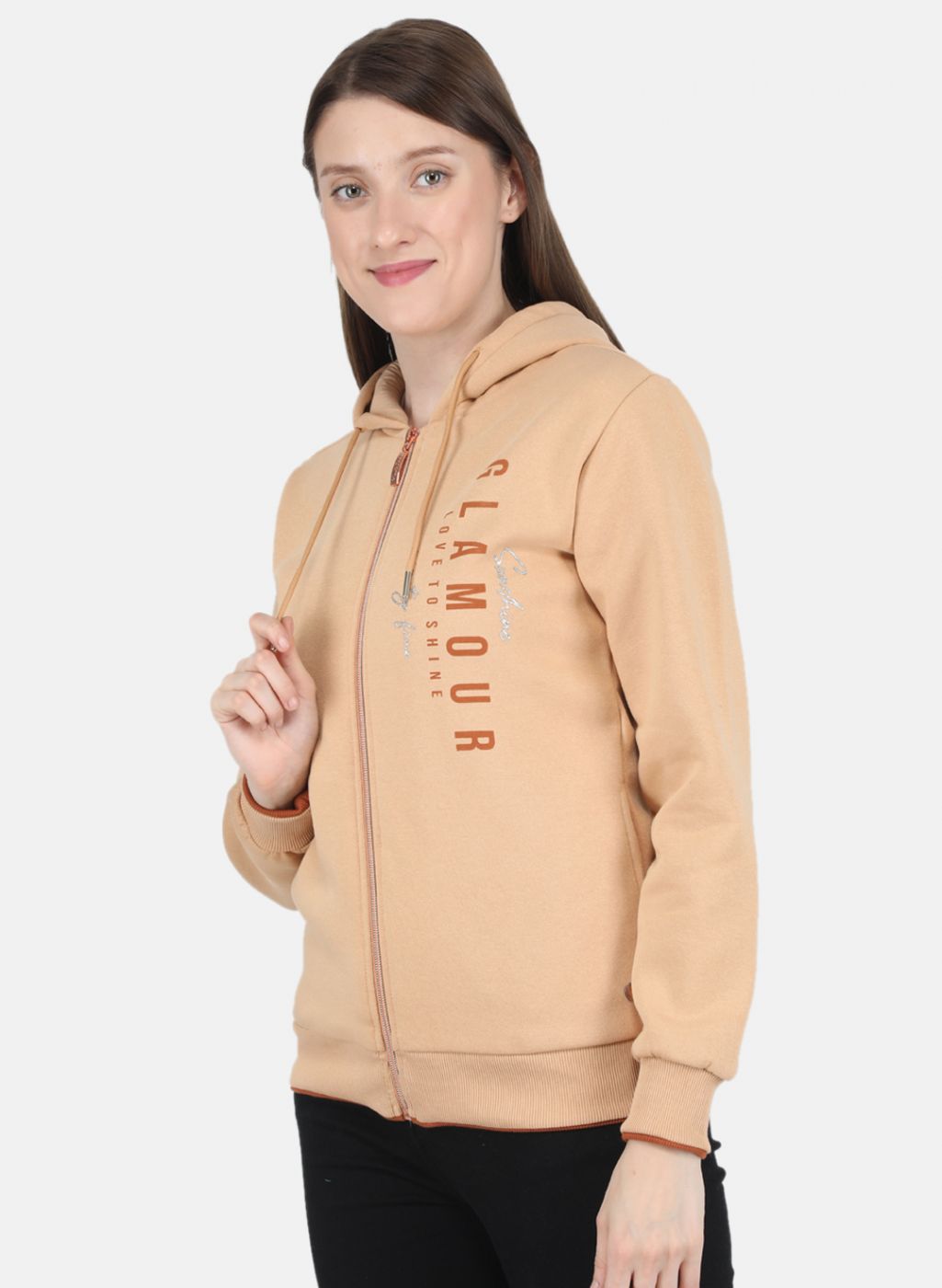 Women Beige Printed Sweatshirt