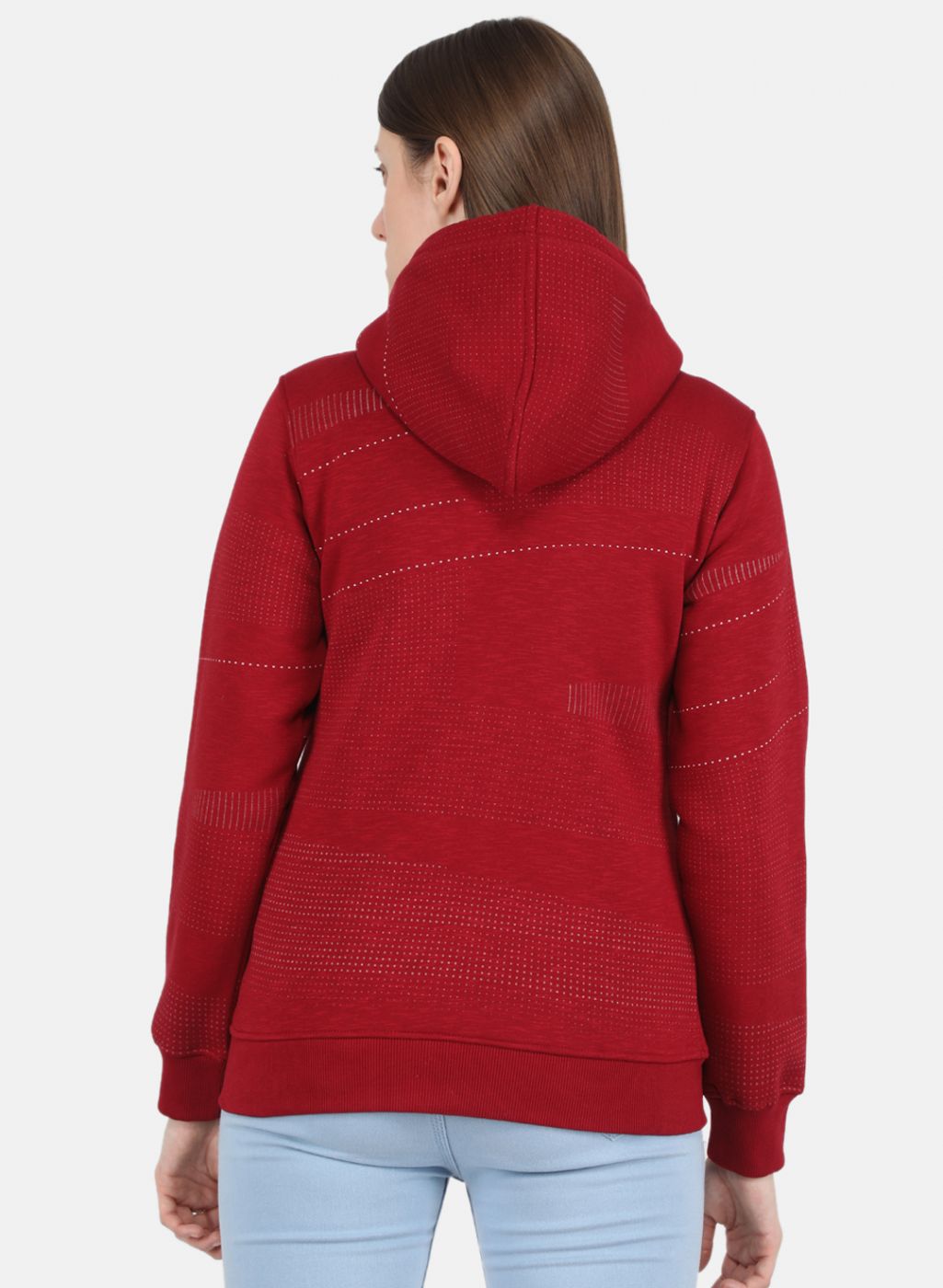 Women Maroon Printed Sweatshirt