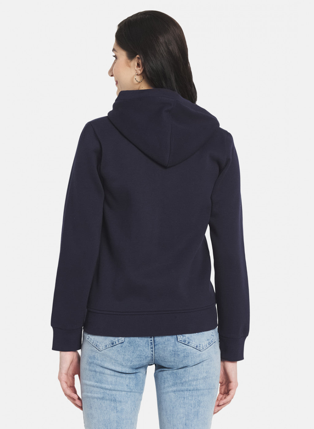 Women Navy Blue Printed Sweatshirt