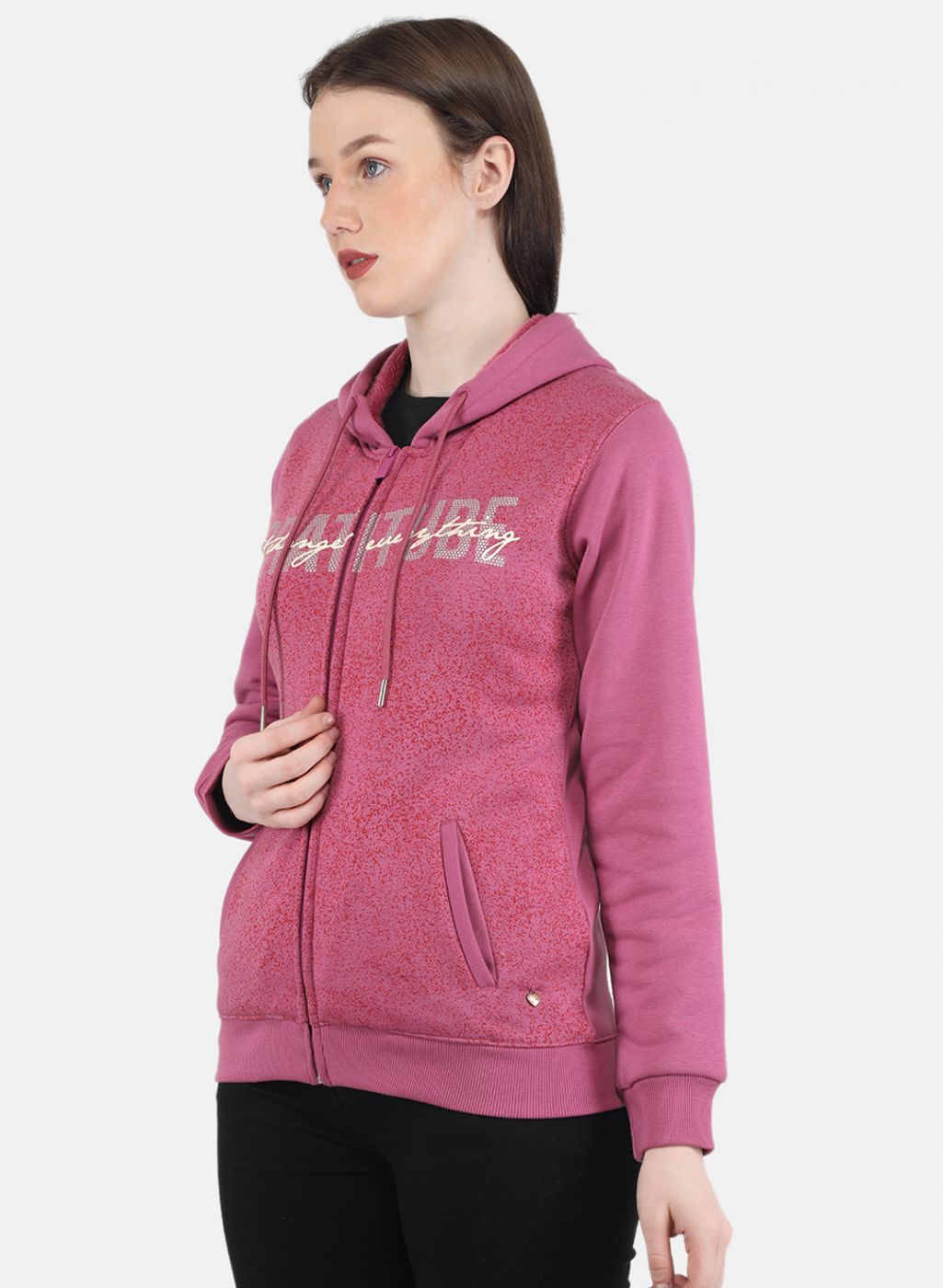 Women Pink Printed Sweatshirt