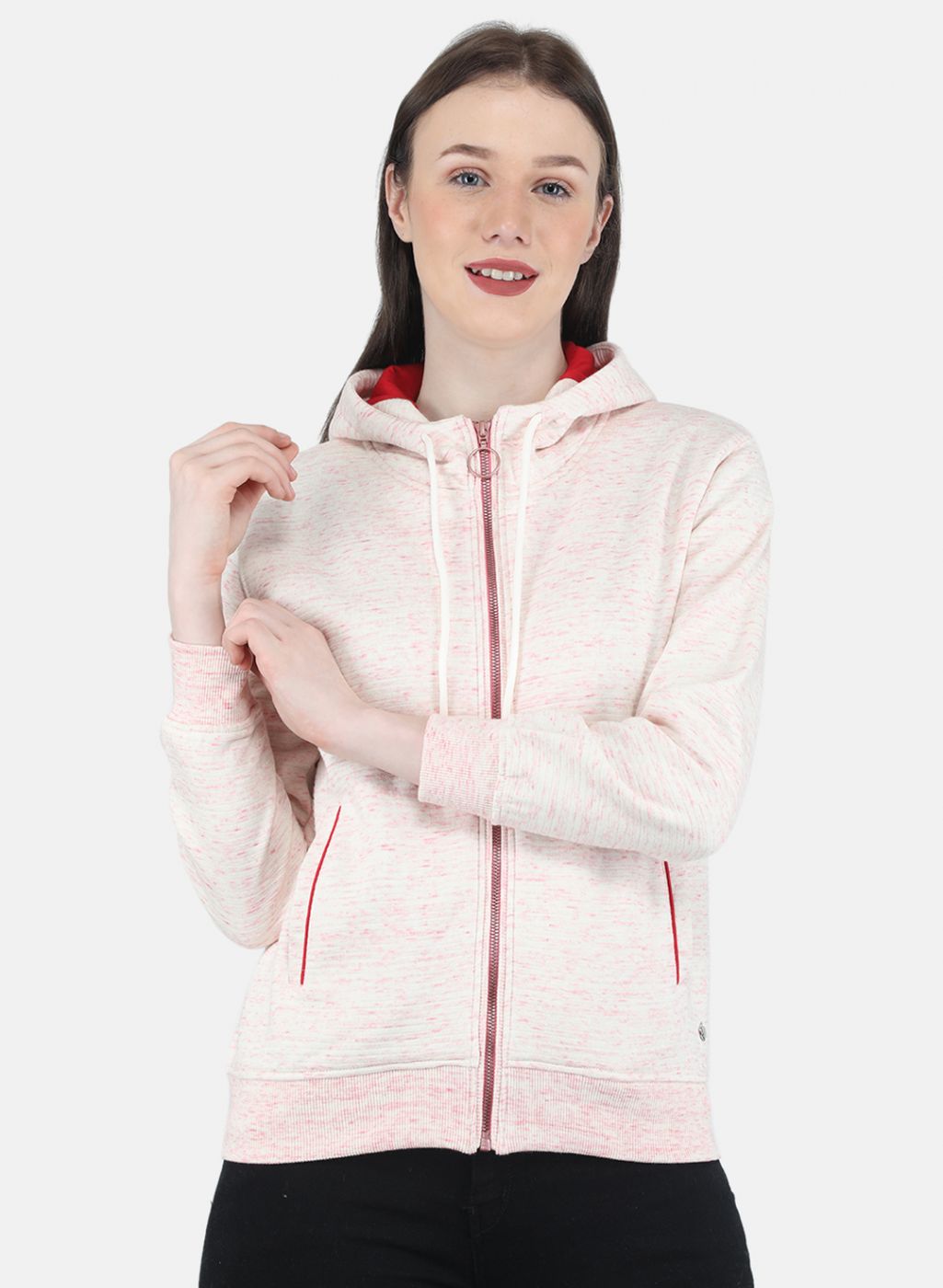 Women Pink Stripe Sweatshirt