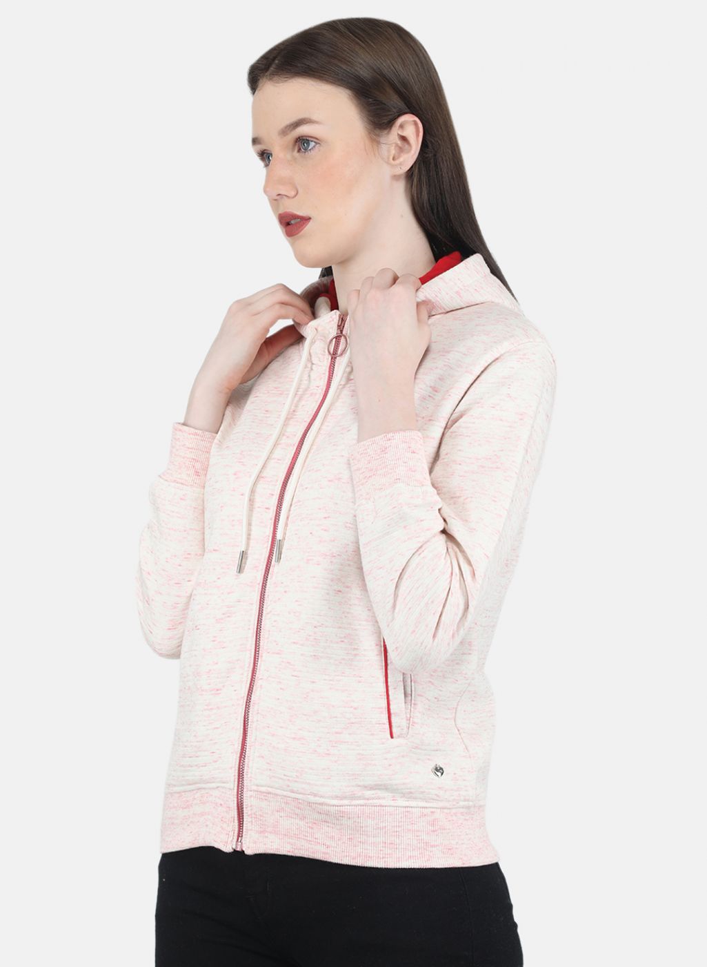 Women Pink Stripe Sweatshirt