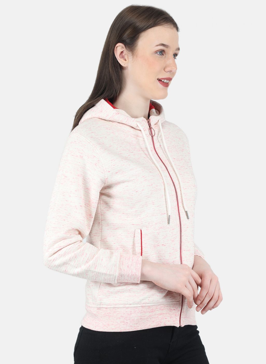 Women Pink Stripe Sweatshirt