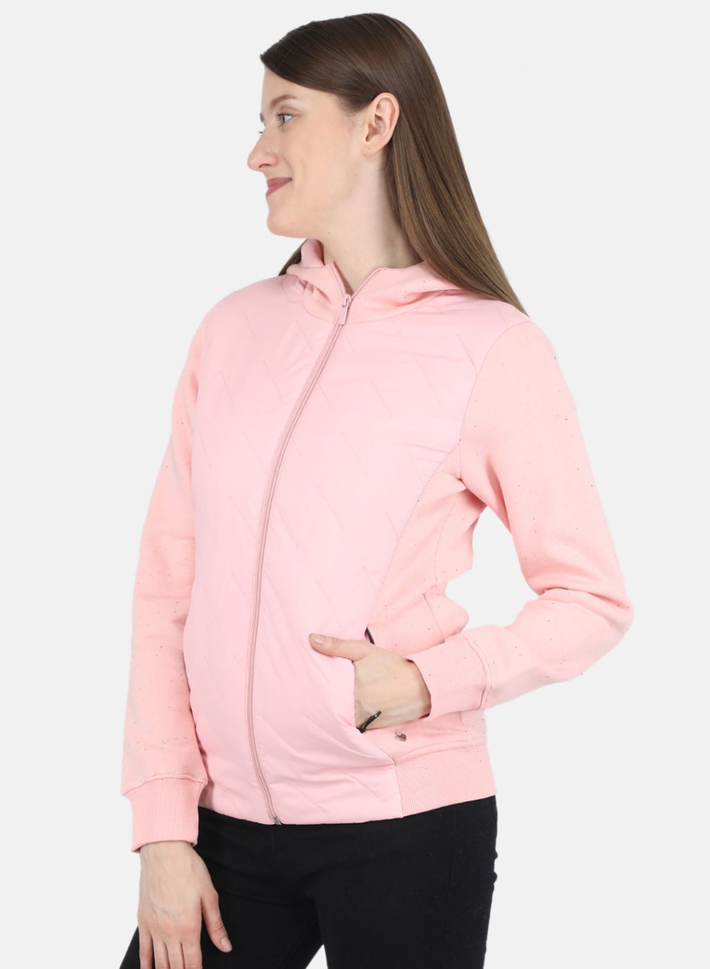 Women Peach Printed Sweatshirt