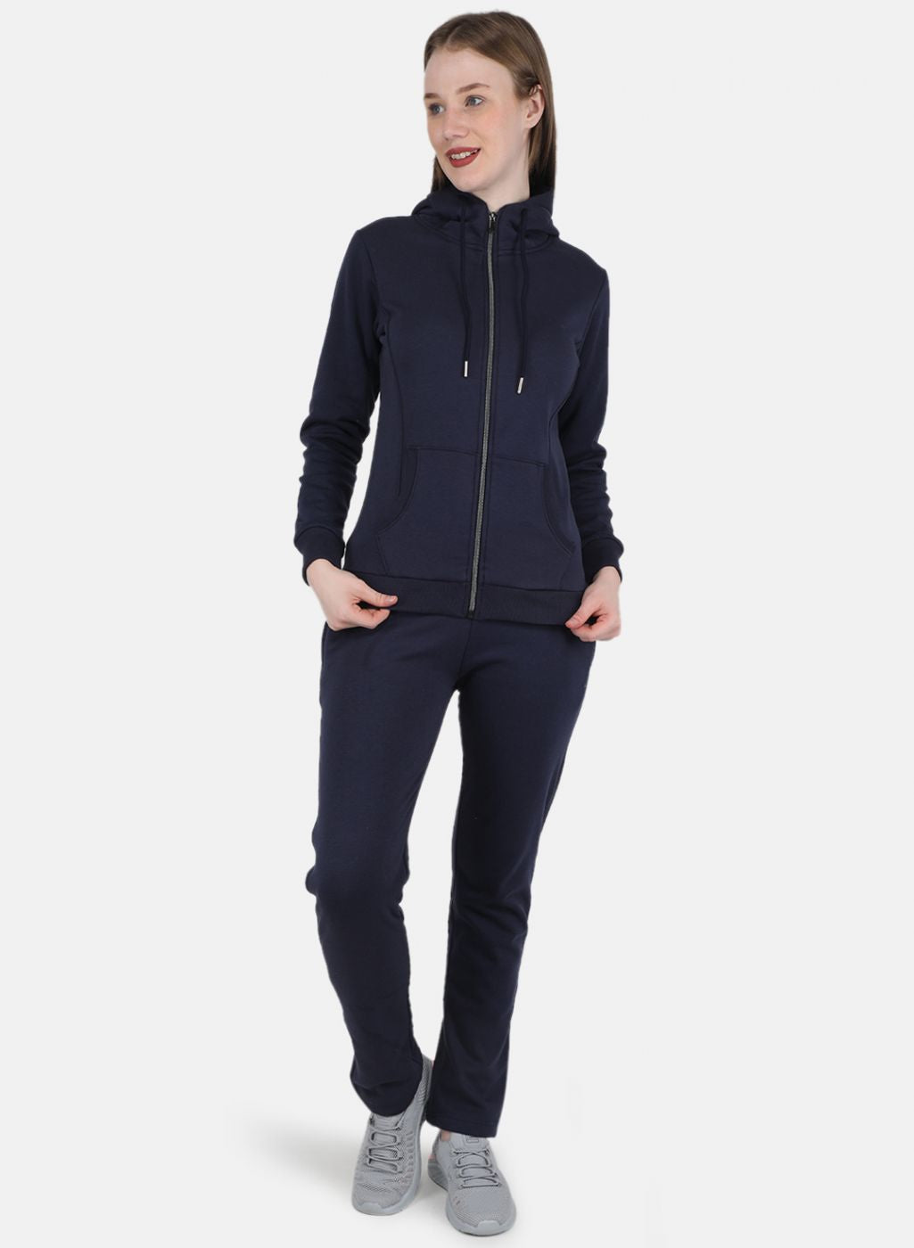 Women Blue Solid Tracksuit